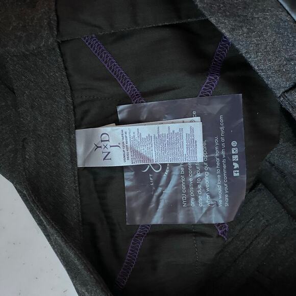 New NYDJ Lift Tuck Slim Leg Charcoal Gray Trouser Pants Stretch Trim NWT 12 - Picture 10 of 11